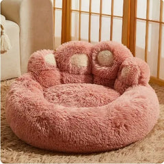 Fluffy & Warm Winter Pet Sofa Bed Basket - Cozy Mat for Small/Large Dogs, Puppies & Cats with Blanket