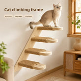 Solid Wood Cat Tree Tower Multi-Level Climbing Frame Sisal Scratching Post Activity Center Pet Furniture for Indoor Cats Kittens