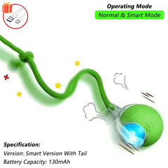 Cat Interactive Ball Toy Automatic Rolling Ball Faux Tail Rechargeable Smart Pet Electric Toy Pet Toy Imitate Mouse