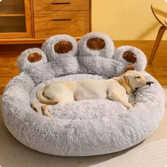Fluffy & Warm Winter Pet Sofa Bed Basket - Cozy Mat for Small/Large Dogs, Puppies & Cats with Blanket