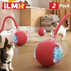 Cat Interactive Ball Toy Automatic Rolling Ball Faux Tail Rechargeable Smart Pet Electric Toy Pet Toy Imitate Mouse
